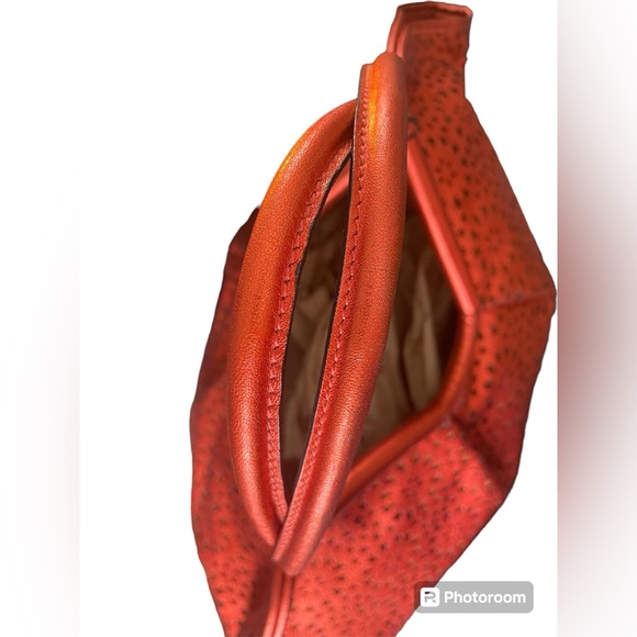 Jimmy Choo Leather Laser Cut Gold Tone Tote Shoulder Handbag Red with dust bag - Picture 5 of 10